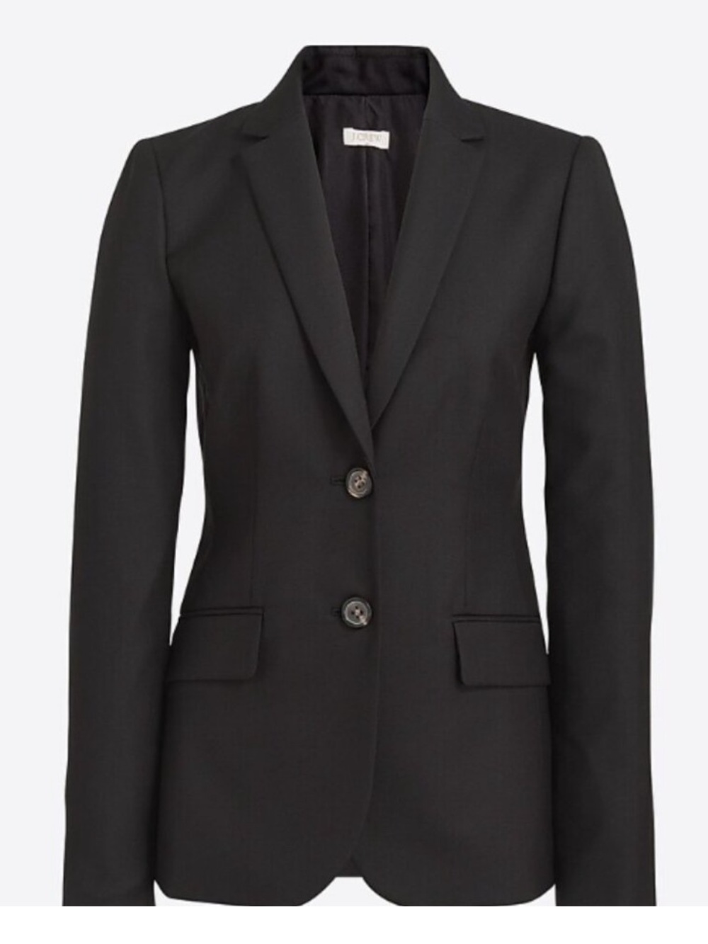 J. Crew Suiting Black Wool Jacket Blazer, Size 0 *Like New